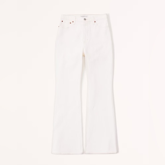 Abercrombie & Fitch The 70s Vintage Flare High Rise Jeans in White Size 6 - Picture 2 of 13